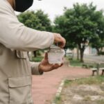 Equipe da prefeitura solta wolbitos contra a dengue em praça do Sítio Cercado, em Curitiba