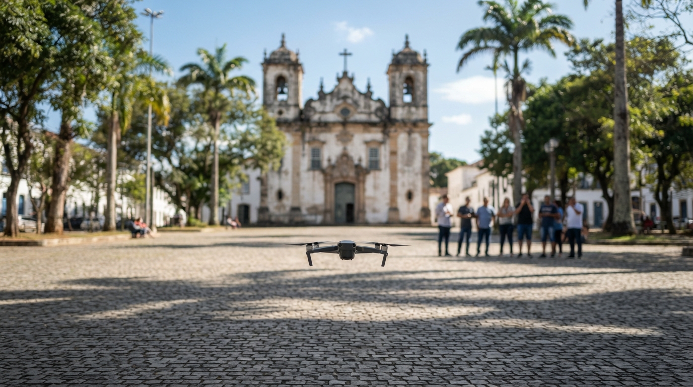 Prefeito entrega drones para nova patrulha aérea da Guarda Municipal de Curitiba na Praça Tiradentes