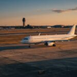Avião pousa em pista que representa nova rota internacional para Curitiba