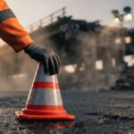 Viaduto em demolição com pista bloqueada no Contorno Norte de Curitiba